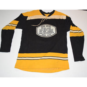Rare Vintage San Diego Hockey Jersey Bauer Gulls Good Guys Minors? Local? ROUGH